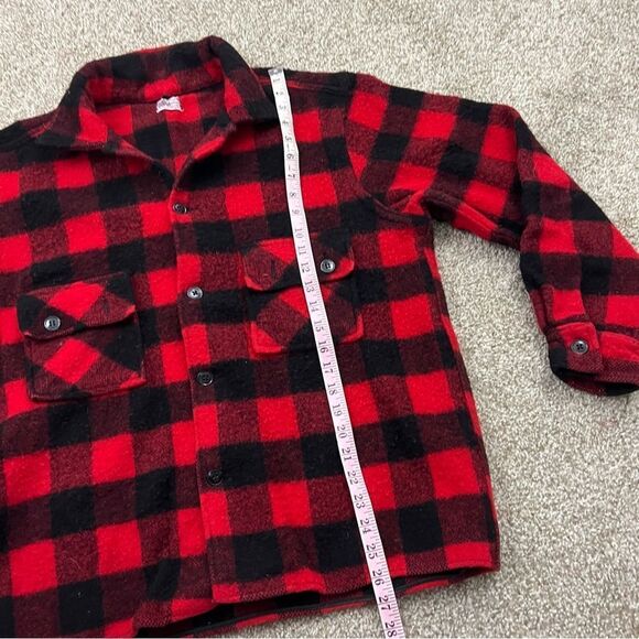 Vintage Fuzzy Minnesota Woolen Co mackinaw Wool buffalo Plaid Chore Jacket men's - Picture 4 of 6